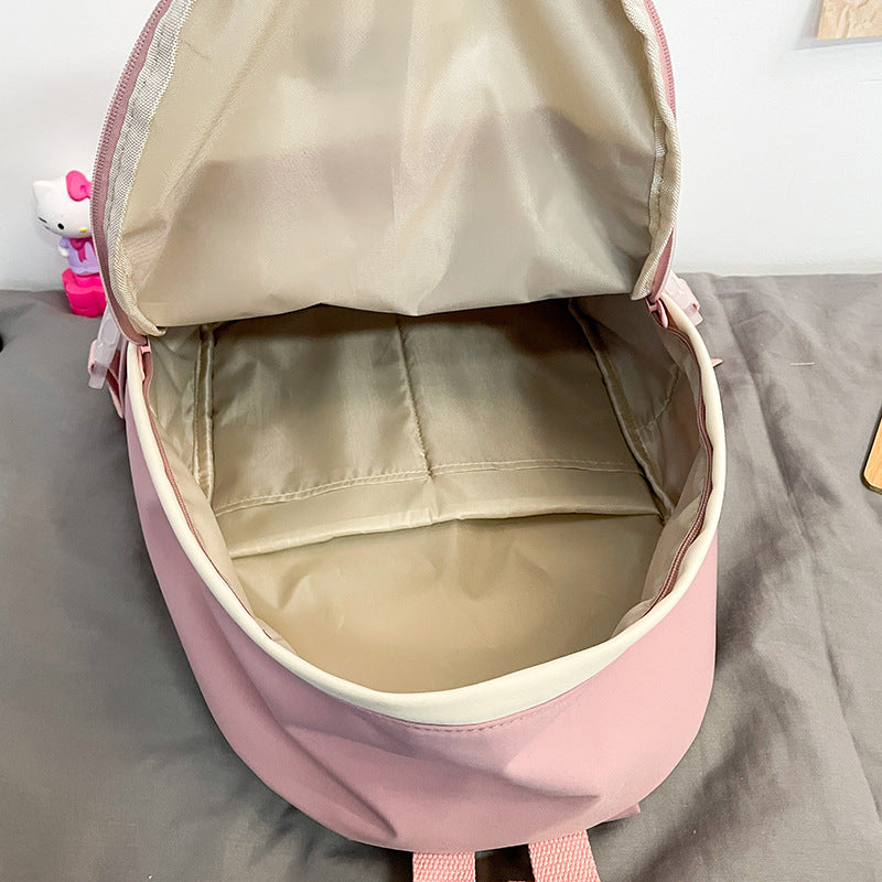 Rabbit School Bag Female Large Capacity Cartoon Backpack Female Junior High School Canvas Backpack