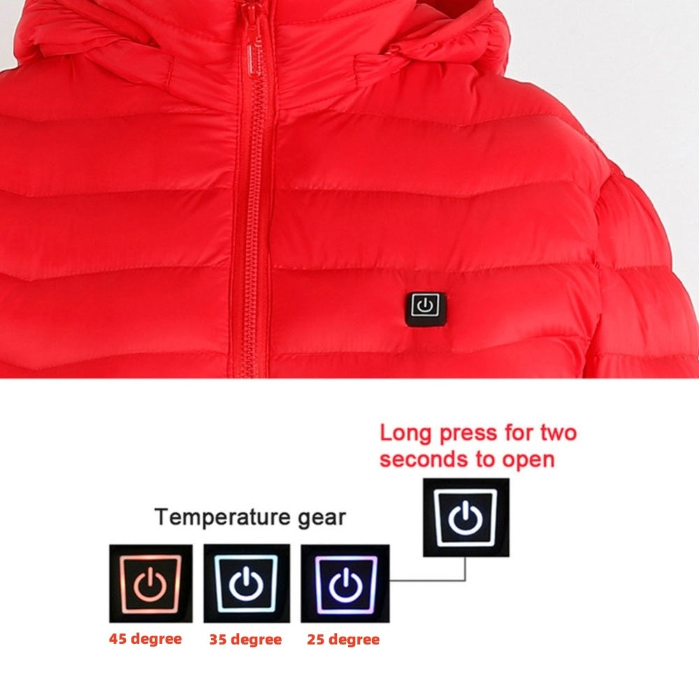 "USB Heated Cotton Jacket – Electric Warmth Coat with Built-In Heater"