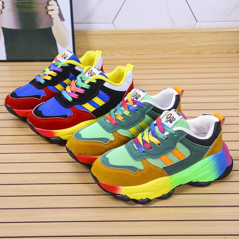 Women's Fashion Colorful Front Lace-up Sneakers
