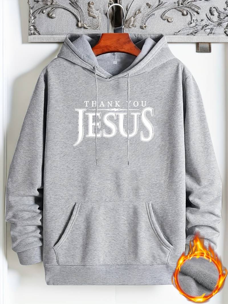 CASUAL LONG SLEEVE HOODIE - THANK YOU JESUS