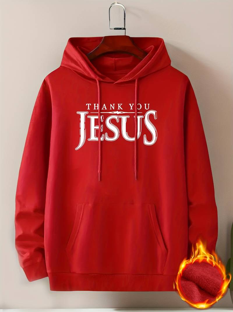 CASUAL LONG SLEEVE HOODIE - THANK YOU JESUS