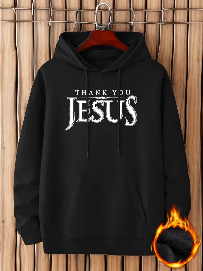 CASUAL LONG SLEEVE HOODIE - THANK YOU JESUS