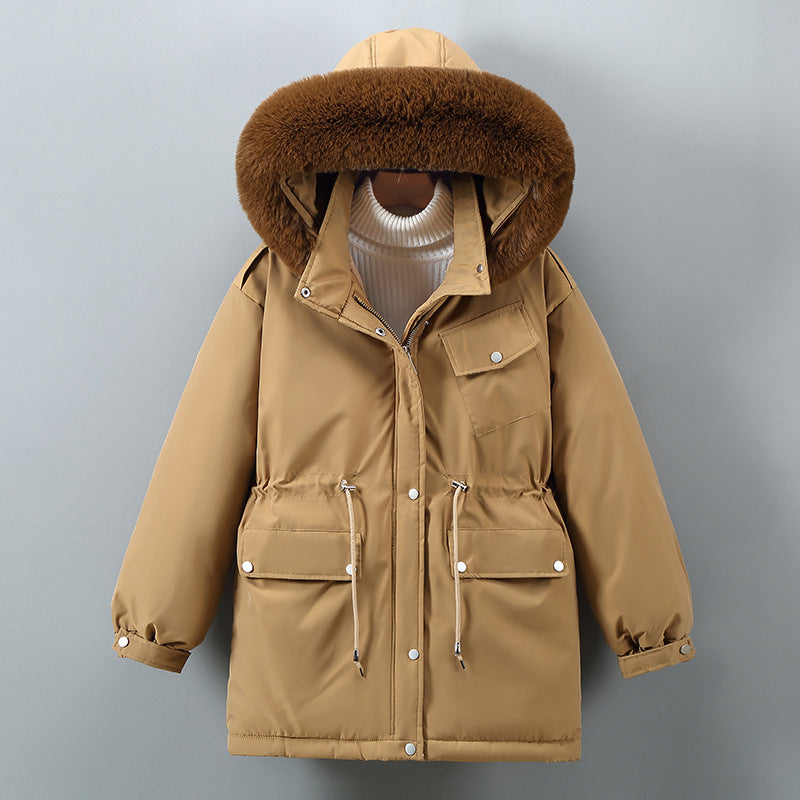 Women's Clothing Slimming Thickened Mid-length Down Cotton Jacket Coat