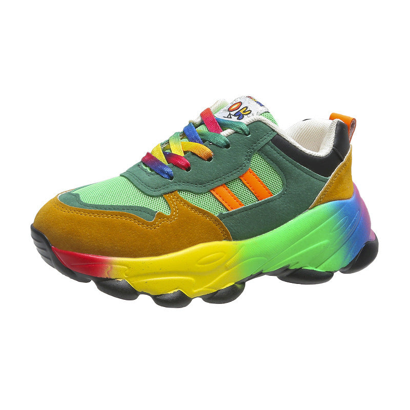 Women's Fashion Colorful Front Lace-up Sneakers