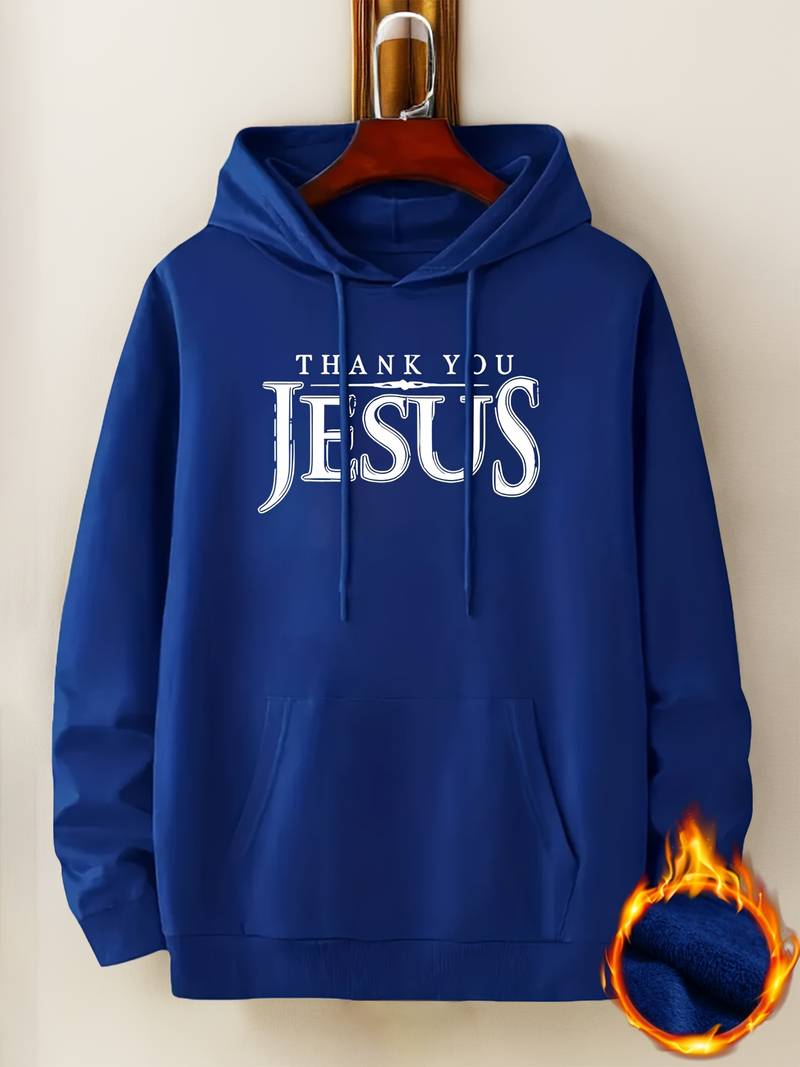 CASUAL LONG SLEEVE HOODIE - THANK YOU JESUS