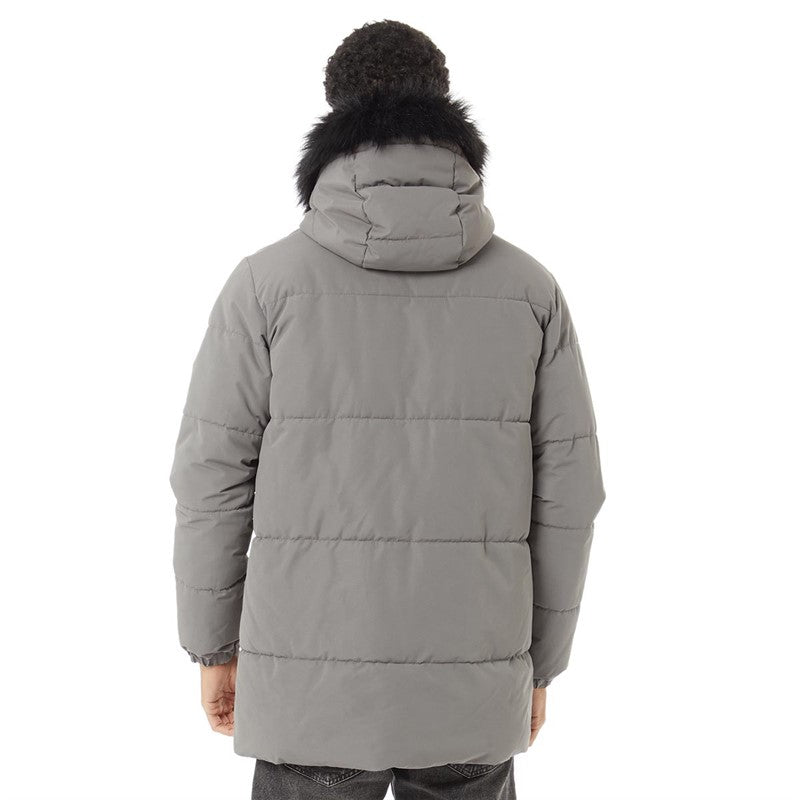 Grey French Connection Men's Parka Row Fur Winter Jacket