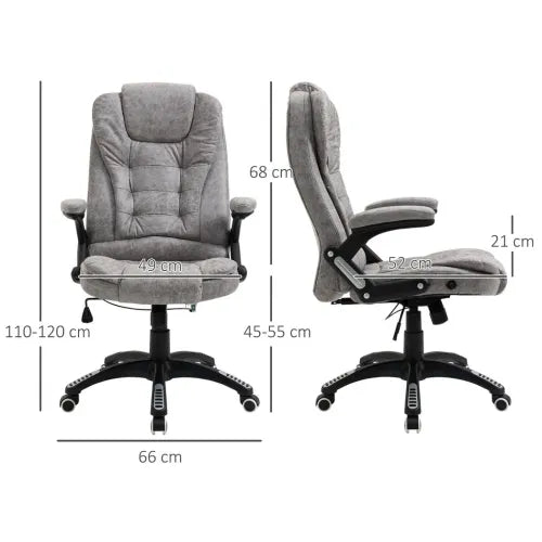 Luxurious High Back Home Office Chair with Adjustable Arms & Wheel Mobility