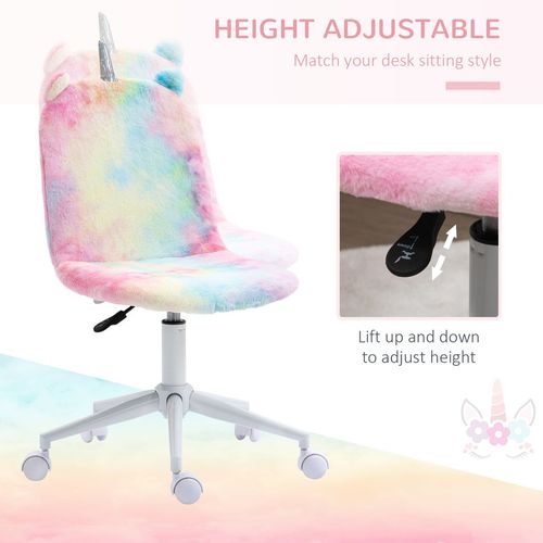 Vinsetto Fluffy Unicorn Swivel Office Chair - Magical Comfort for Your Workspace!