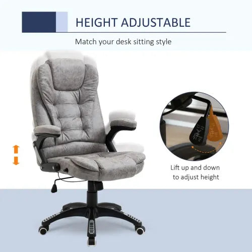 Luxurious High Back Home Office Chair with Adjustable Arms & Wheel Mobility