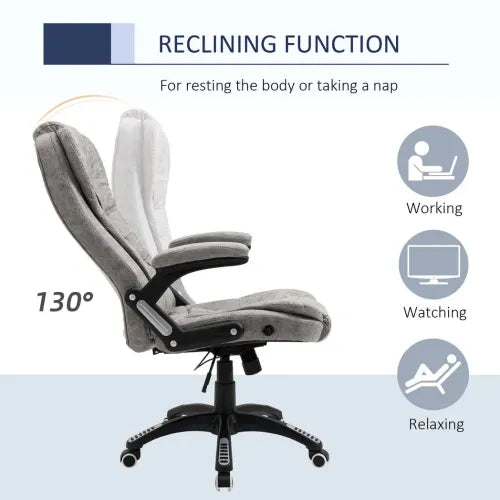 Luxurious High Back Home Office Chair with Adjustable Arms & Wheel Mobility