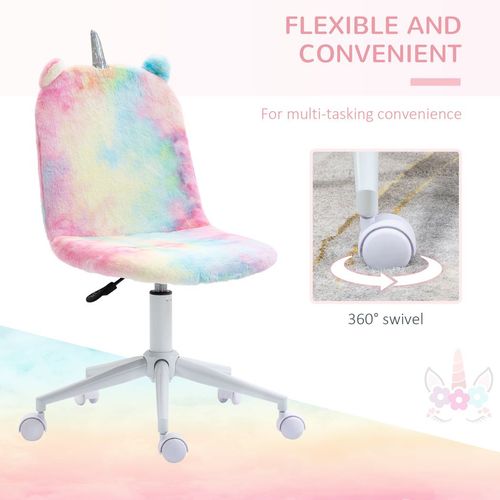 Vinsetto Fluffy Unicorn Swivel Office Chair - Magical Comfort for Your Workspace!