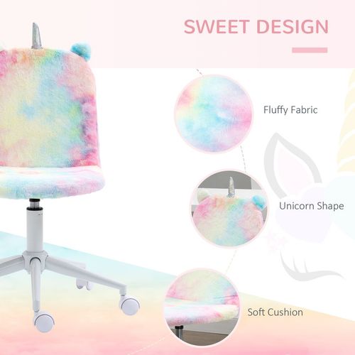 Vinsetto Fluffy Unicorn Swivel Office Chair - Magical Comfort for Your Workspace!
