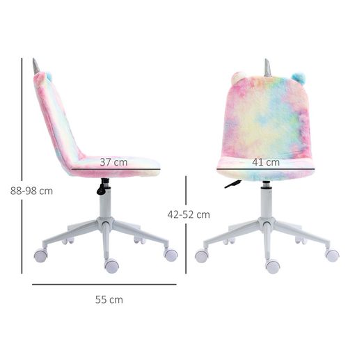 Vinsetto Fluffy Unicorn Swivel Office Chair - Magical Comfort for Your Workspace!