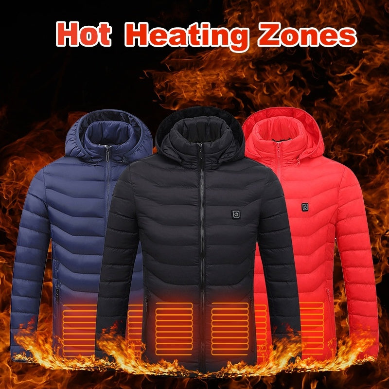 "USB Heated Cotton Jacket – Electric Warmth Coat with Built-In Heater"