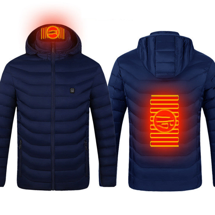 "USB Heated Cotton Jacket – Electric Warmth Coat with Built-In Heater"